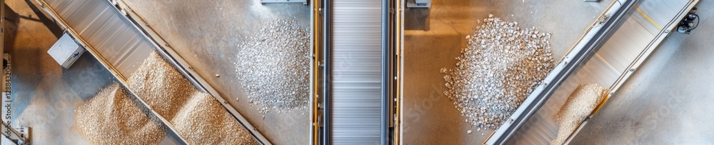 Leinwandbilder Futuristic Industrial Sorting Efficient Conveyor Systems with Metal and Plastic Processing - Innovation in Eco-Friendly Waste Management and Automation Solutions