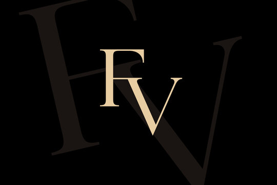 FV or VF letter logo icon design. Classic style luxury initials monogram.