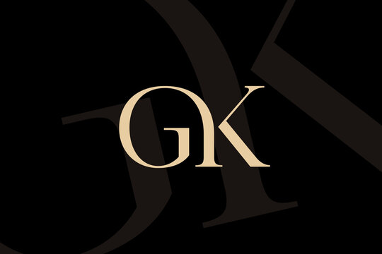GK or KG letter logo icon design. Classic style luxury initials monogram.