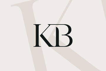 KB or BK letter logo icon design. Classic style luxury initials monogram.