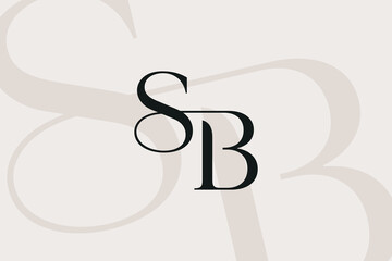 SB or BS letter logo icon design. Classic style luxury initials monogram.