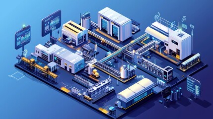 Smart factory concept showcasing IoT-powered production lines