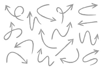 Set of drawn arrows pointers