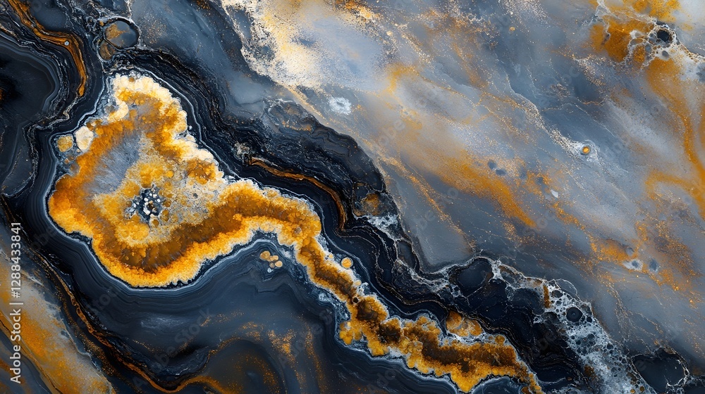 Poster Mesmerizing Fluid Art Design with Vivid Mineral Textures and Captivating 3D Visuals  This abstract artwork features a dynamic energetic composition of swirling