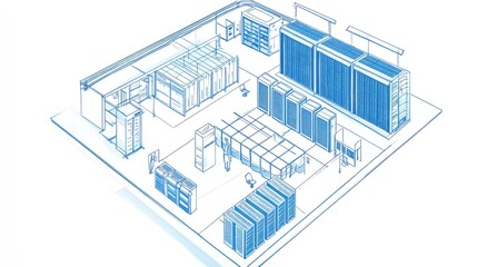 Blueprint of a Modern Data Center: High-Tech Infrastructure and Server Room Design