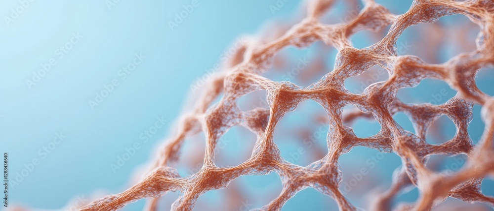 Aufkleber Futuristic Mesh Network Abstract Digital Interface with Interconnected Nodes on Transparent Textile - Enhancing Tech Innovation and Data Visualization in Business Environments