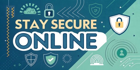 Fototapeta premium Stay Secure Online! Protect your digital life with strong passwords and safe browsing habits. Digital Security Concept