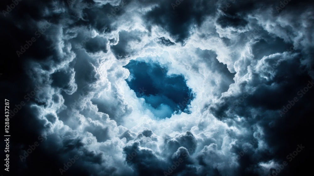 Poster dramatic atmospheric cloudscape dynamic supercell structures over open plains - engaging weather vis