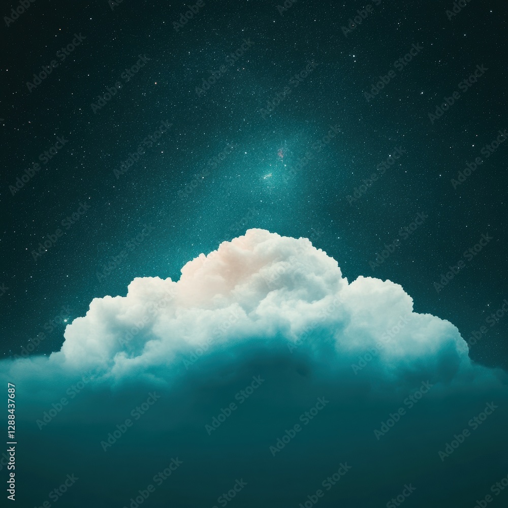 Aufkleber celestial-inspired graphic art nebula formations and star clusters on deep space texture - ideal for