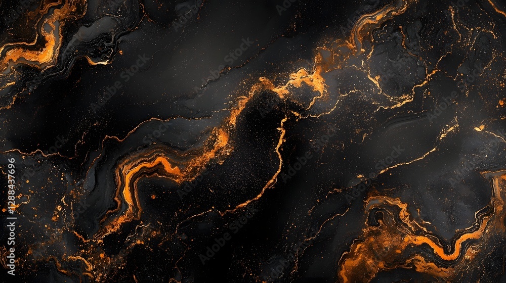 Leinwandbilder Mesmerizing Fractal Lava Flow Abstractions with Fiery Glowing Textures  Dynamic and captivating digital art background with swirling molten patterns and intense vibrant colors