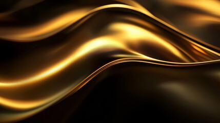 Shimmering golden fabric waves create luxurious and elegant texture, reflecting light beautifully. Ideal for backgrounds and design projects