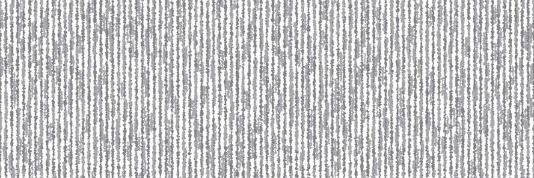 Vertical texture of worn wool slub fabric as a seamless pattern. Abstract bg with grey texture of flax textile. Rough melange rug with uneven dots and specks. Vector illustration