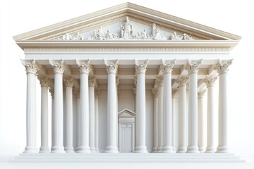Majestic Classical Greek Temple Facade with Corinthian Columns Architectural Design White Marble
