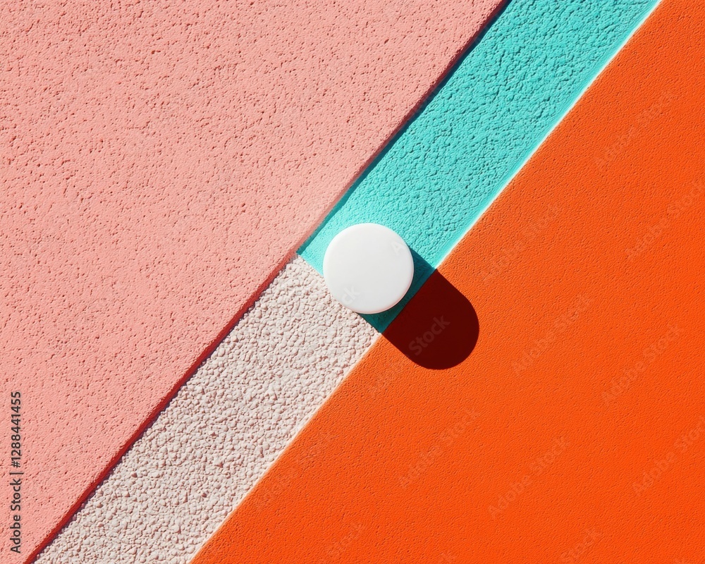 Poster Vibrant Architectural Texture Design Abstract Multicolored Wall with Geometric Patterns - Modern Urban Art Content and Branding for Visual Storytelling