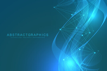 Global network connection website header or banner design. Abstract background with connecting dots and lines. Global business. Social network communication. Internet technology. Vector illustration