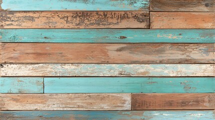 Rustic teal and brown wood planks wall texture background