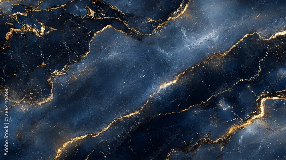 Poster Mesmerizing marble texture with shimmering gold veins against a dramatic dark background  Captivating abstract pattern with intricate complex and fluid design