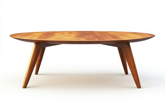Mid Century Modern Oval Wooden Coffee Table Rustic Design Home Furniture