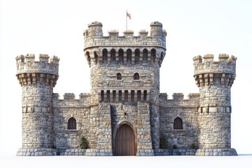 Majestic Medieval Stone Castle Gatehouse Fortified Tower Fairytale Architecture