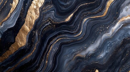 Mesmerizing Marbled Masterpiece Swirling Metallic Textures and Mineral Infused Patterns Captivating the Senses with a Luxurious Dynamic and Artful Geological Composition