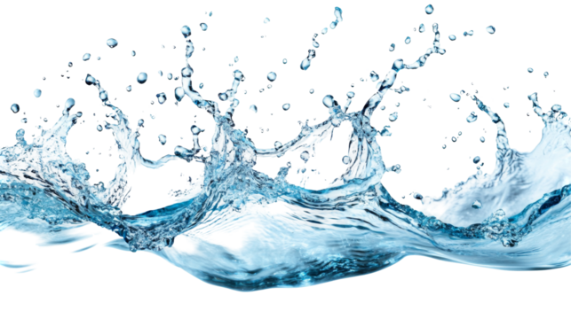 Dynamic water splash on transparent background png format clear and crisp visuals for creative projects