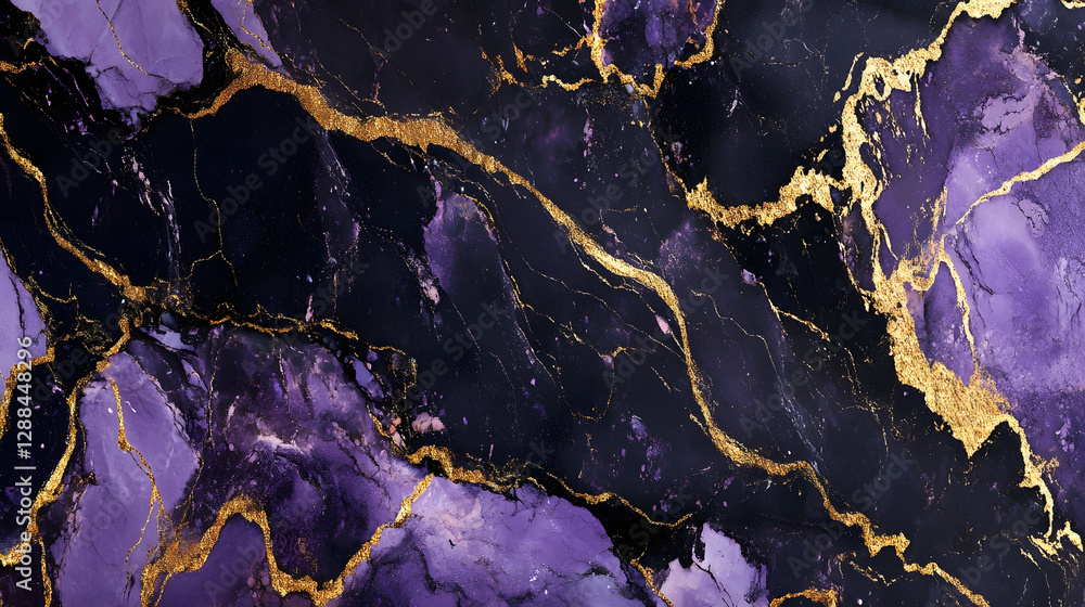 Poster mesmerizing marbled texture with captivating dark purple and golden hues this striking abstract back