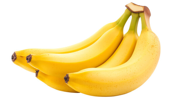 Fresh bananas on transparent background png format white environment food content for culinary uses
