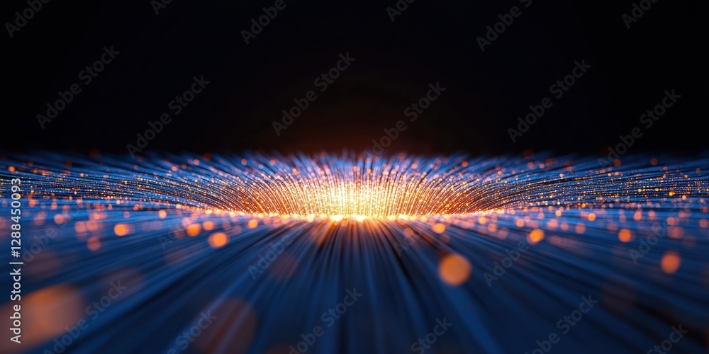 Poster Cutting-Edge Digital Lightscape Vertical Luminescent Streams on Geometric Grid for Data Visualization in Tech-Driven Marketing and Analytics