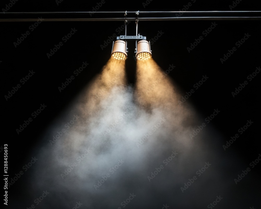 Aufkleber modern minimalist stage lighting high-tech led rig setup in dark space for immersive entertainment -