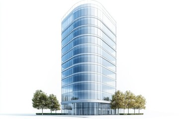 Obraz premium Modern Glass Office Building Architectural Design Urban Cityscape Exterior View