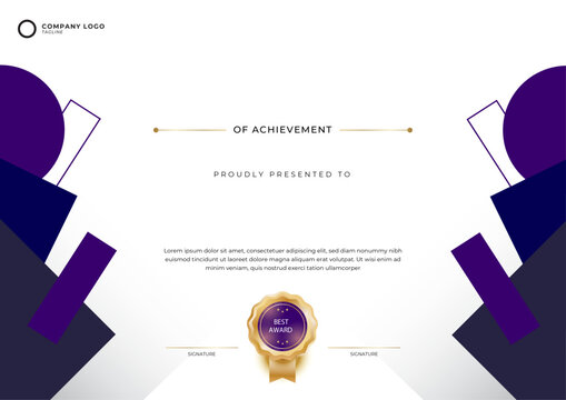 Gradient golden luxury certificate