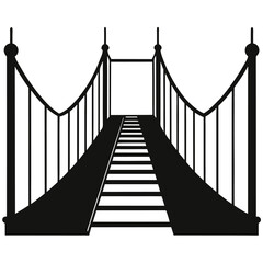 vector of a hanging suspension bridge