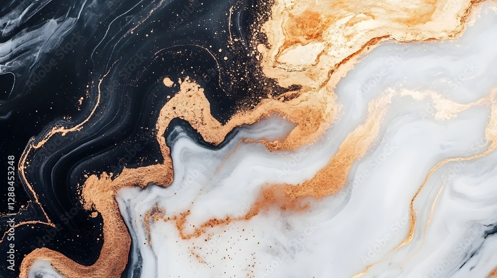 Poster mesmerizing swirls of liquid gold and bronze tones abstract background with fluid movements vibrant 