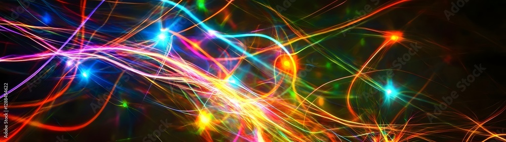 Poster Mesmerizing Swirls of Vibrant Energy A Captivating Abstract Lightscape Bursting with Cosmic Radiance and Psychedelic Luminescence