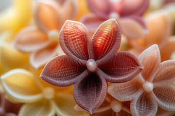 Fototapeta premium 3D-printed chocolate flowers with intricate details and rich colors