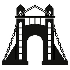vector of a large drawbridge with chains