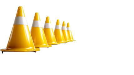 Vibrant traffic cones, essential tools for road safety, construction, and crowd control