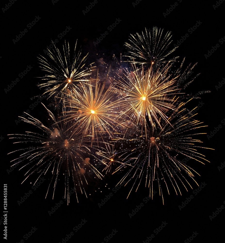 Poster Fireworks exploding in the night sky creating a spectacular display