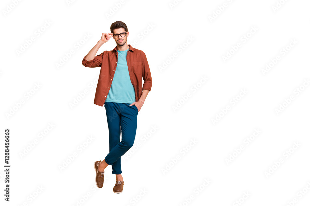 Aufkleber full length body size view of his he nice attractive content brunette guy expert executive manager t