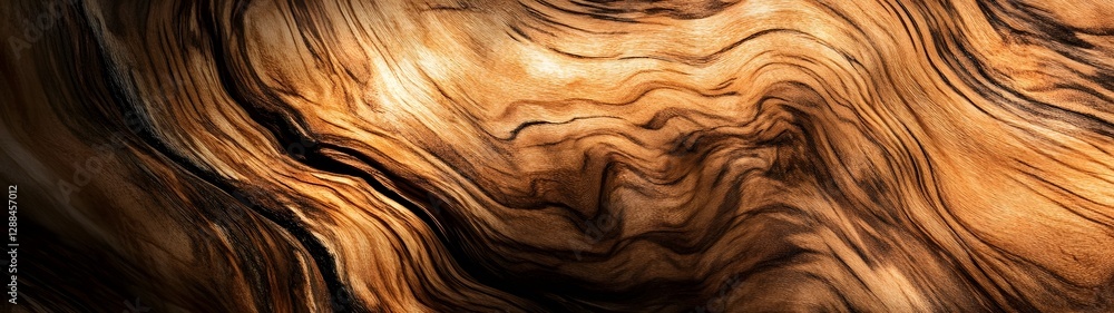 Leinwandbilder mesmerizing wooden grain abstract background with swirling curves and lines in warm earthy tones cap