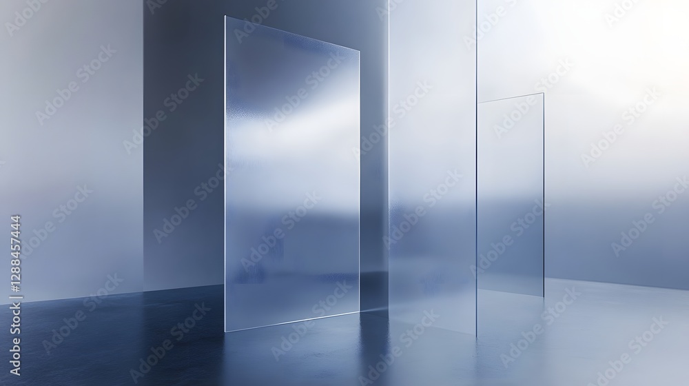 Leinwandbilder minimalist glass and light abstract interior architectural geometric design concept with clean lines