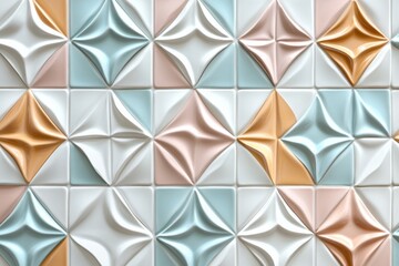 Abstract Pastel Diamond Pattern Tile Wall Texture Background