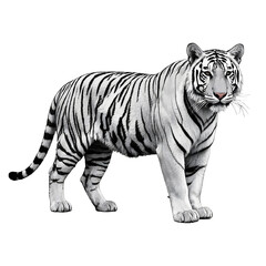 Obraz premium Coquette elegant white tiger illustration wildlife animal isolated on white or transparent background