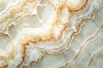 Fototapeta premium Abstract beige and white onyx marble texture.