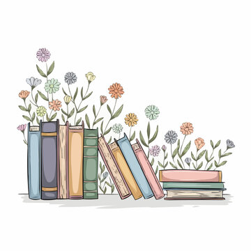 book with flowers