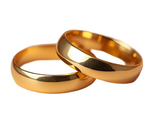 Classic Gold Wedding Rings PNG with Clear Background