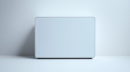 A white laptop is sitting on a white background. generated using AI