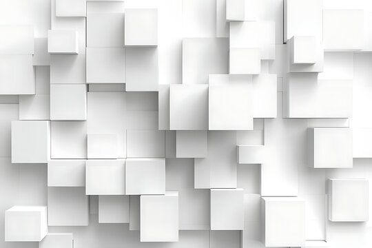 Fototapeta Abstract White Cube Background