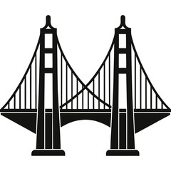 vector of a suspension bridge with tall towers