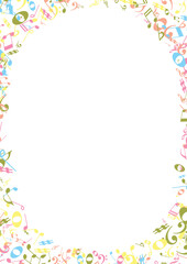 Elegant Music-Themed Frame – Vector Border Made of Notes and Symbols for Posters and Certificates
